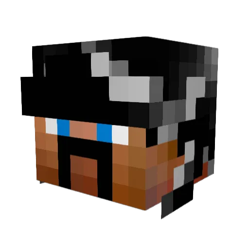 CrystalNoodle Minecraft avatar head, 3D render