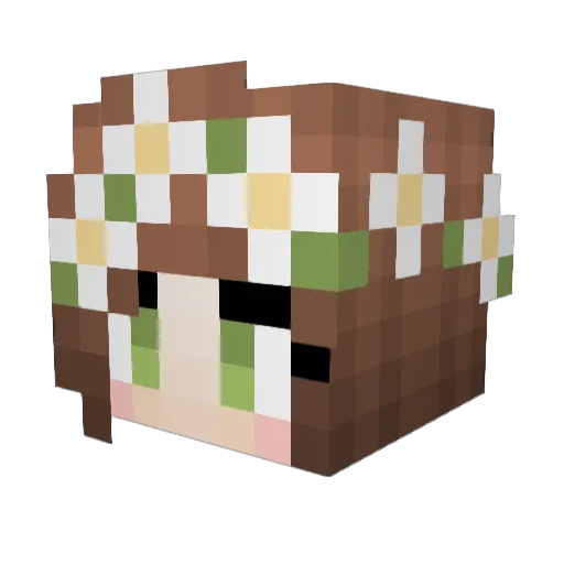 CrystalRoseMC Minecraft avatar head, 3D render
