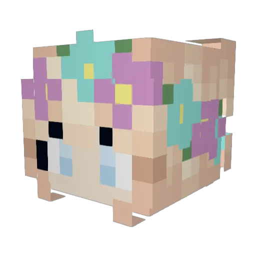 CrystalSeawing Minecraft avatar head, 3D render