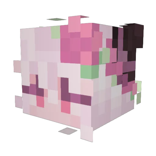CrystalTsuki Minecraft avatar head, 3D render