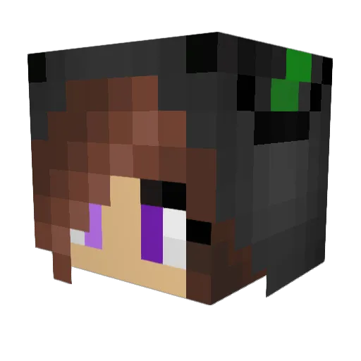 CrystalVixen Minecraft avatar head, 3D render