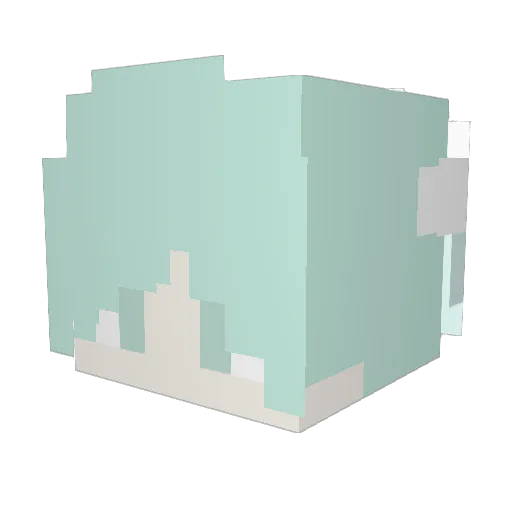 CrystalVulpix Minecraft avatar head, 3D render
