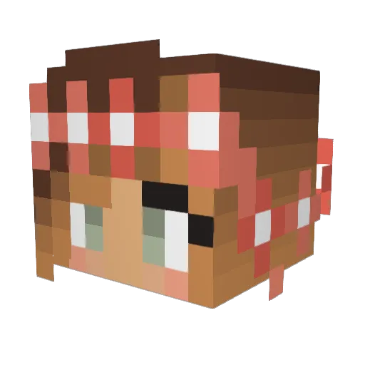 CrystalWay Minecraft avatar head, 3D render
