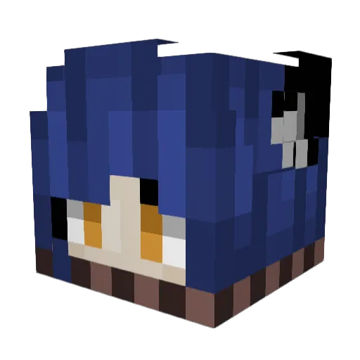 CrystalWolfy13 Minecraft avatar head, 3D render