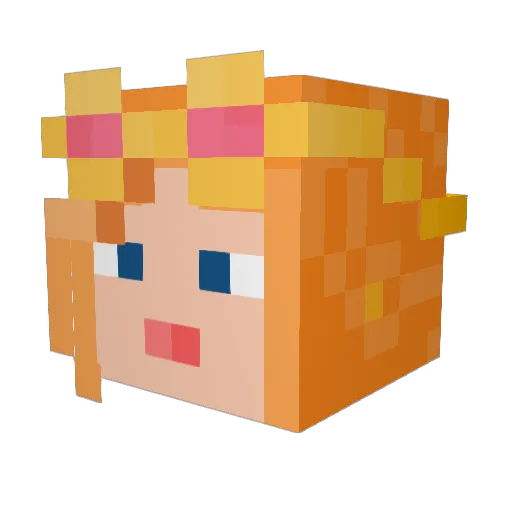 Crystal_28 Minecraft avatar head, 3D render