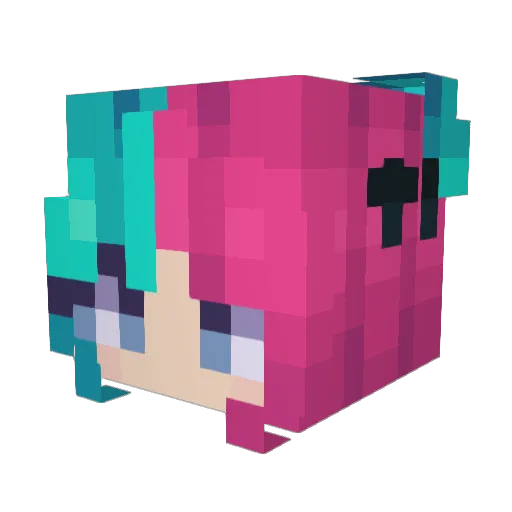 Crystal_Blu Minecraft avatar head, 3D render