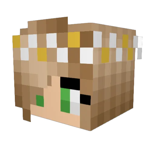 Crystal_Diamond_ Minecraft avatar head, 3D render