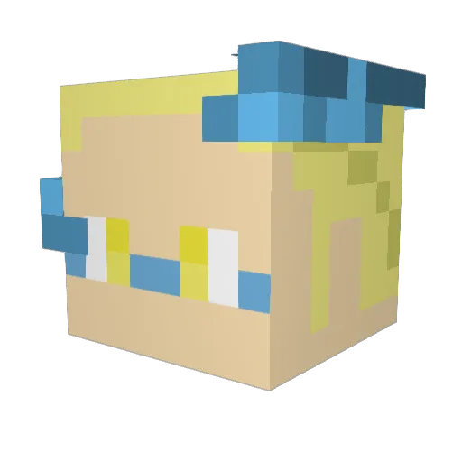 Crystal_Pen Minecraft avatar head, 3D render