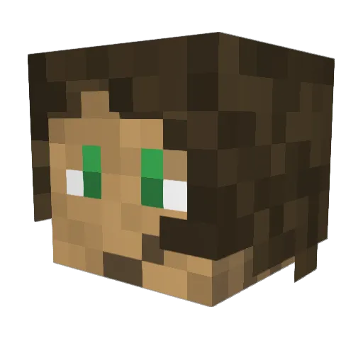 Crystaldragon97 Minecraft avatar head, 3D render