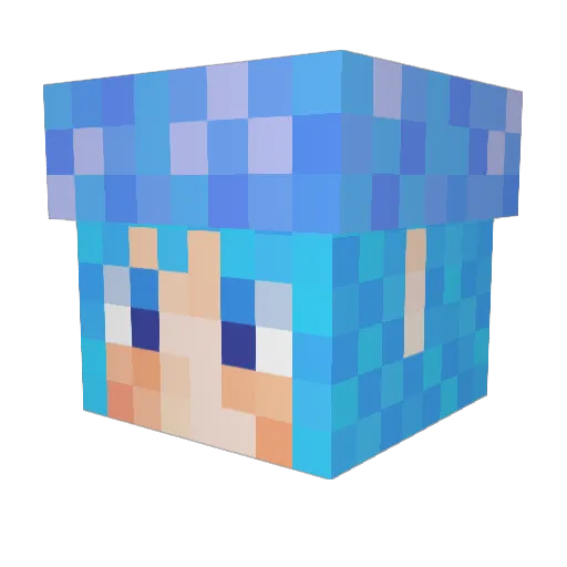 Crystalfenix Minecraft avatar head, 3D render