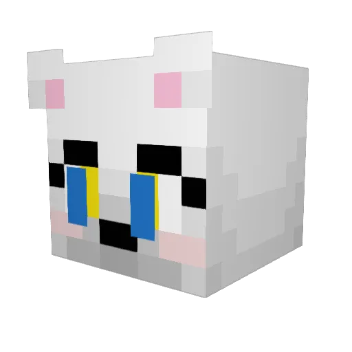 Crystalfoxes8 Minecraft avatar head, 3D render