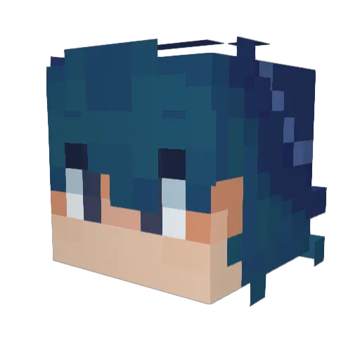 Crystaliyze Minecraft avatar head, 3D render