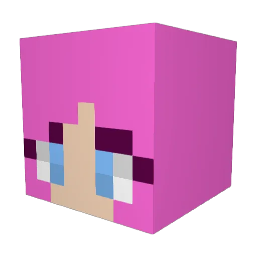 Crystallas Minecraft avatar head, 3D render