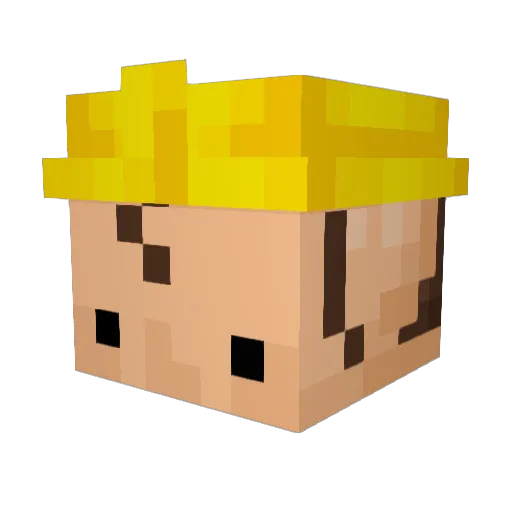 Crystallene Minecraft avatar head, 3D render