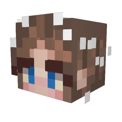 CrystallineBone Minecraft avatar head, 3D render