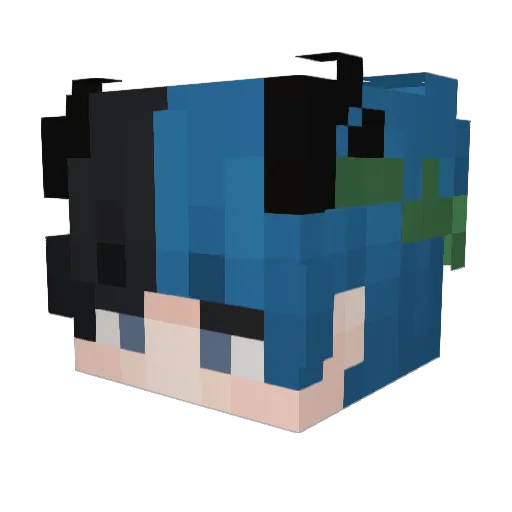 Crystallises Minecraft avatar head, 3D render