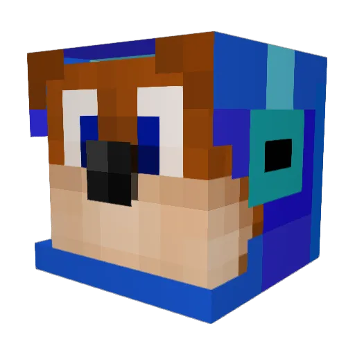 Crystalnator Minecraft avatar head, 3D render