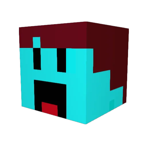CrystalzzYt Minecraft avatar head, 3D render