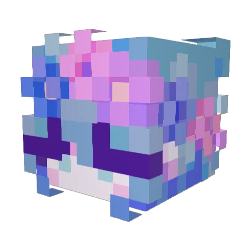 Crystlly Minecraft avatar head, 3D render