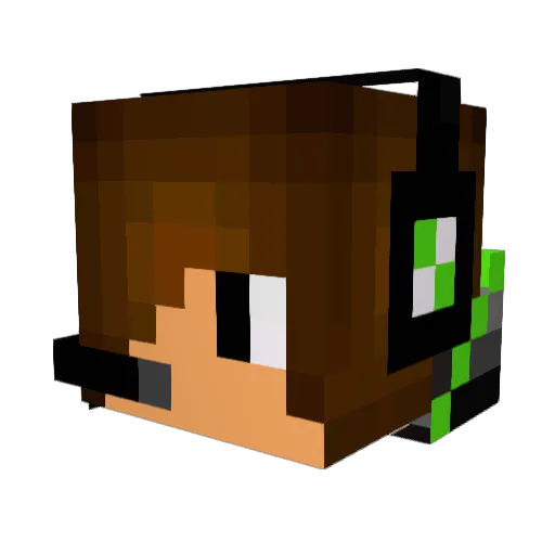 Crystolas Minecraft avatar head, 3D render