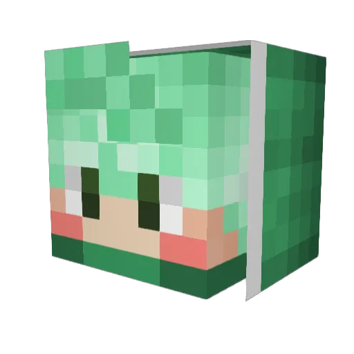 Crzlime Minecraft avatar head, 3D render