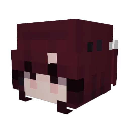 CrzyClown Minecraft avatar head, 3D render