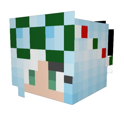 Cseboss Minecraft avatar head, 3D render