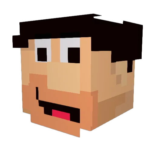 Csippi Minecraft avatar head, 3D render