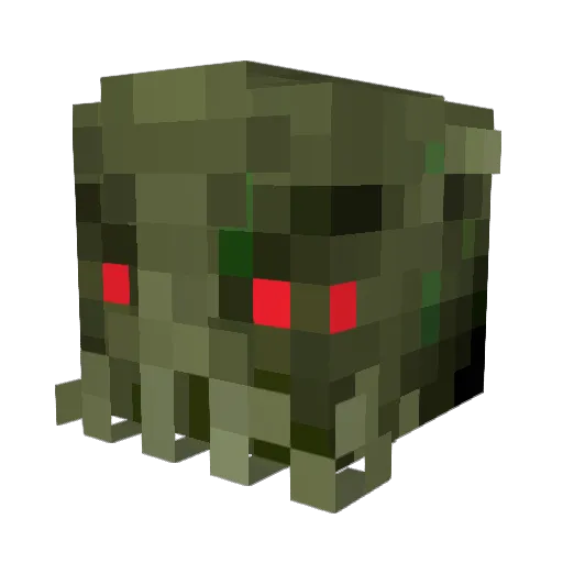 Cthulu_ Minecraft avatar head, 3D render