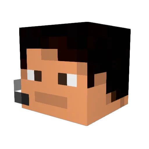 CtrlKQ Minecraft avatar head, 3D render