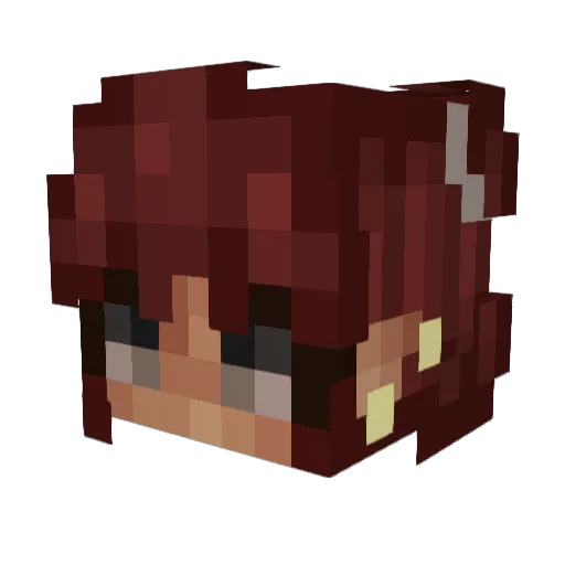CuMaiden Minecraft avatar head, 3D render