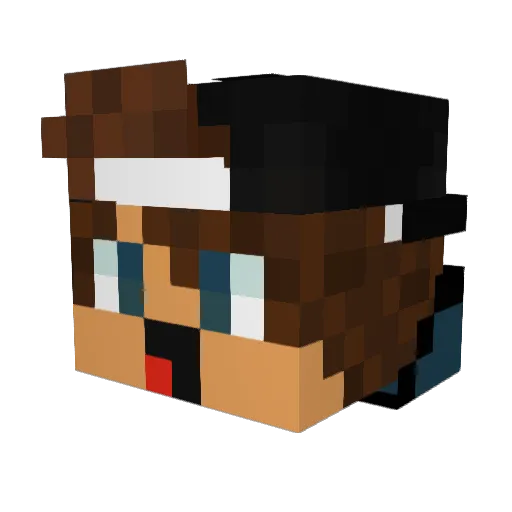 CuZzImMax Minecraft avatar head, 3D render