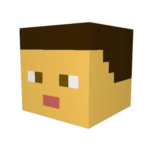 CuatroWheels Minecraft avatar head, 3D render