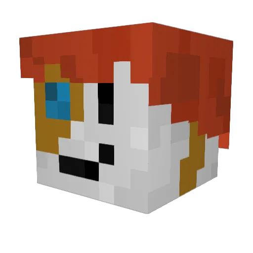 CubWeb Minecraft avatar head, 3D render