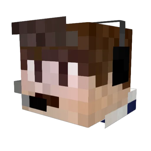 Cubagon Minecraft avatar head, 3D render