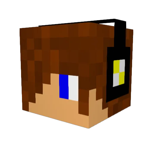 Cubaruba Minecraft avatar head, 3D render