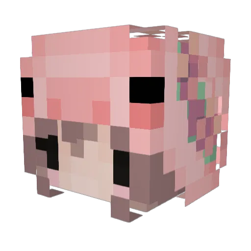 Cubcakez Minecraft avatar head, 3D render