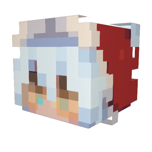 Cubdew Minecraft avatar head, 3D render