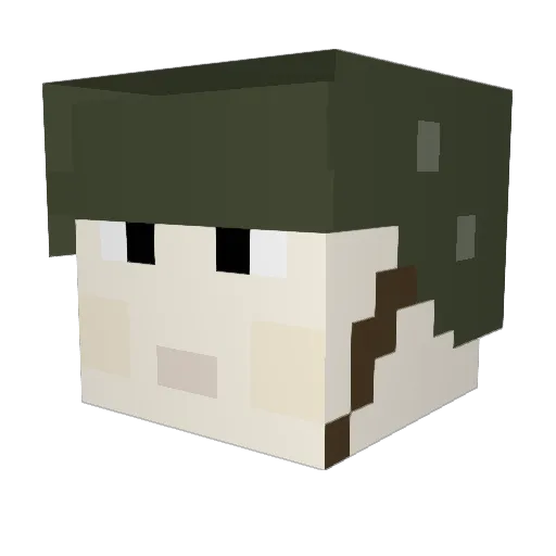Cube382 Minecraft avatar head, 3D render