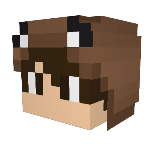 CubeKie Minecraft avatar head, 3D render