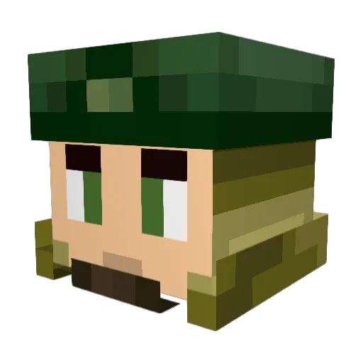 CubeTalian712 Minecraft avatar head, 3D render