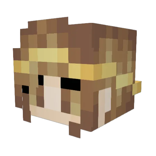 Cube_girls Minecraft avatar head, 3D render