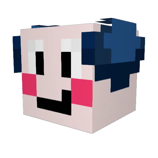 Cubeid Minecraft avatar head, 3D render