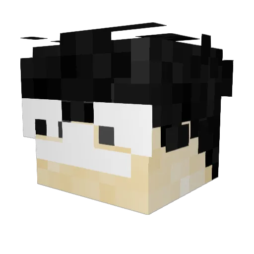 Cubeo_o Minecraft avatar head, 3D render