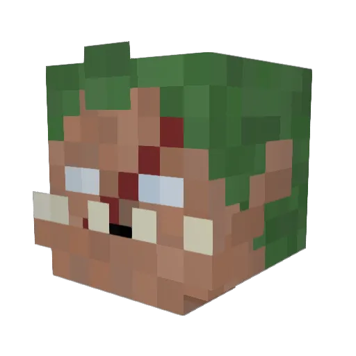 Cuberiq Minecraft avatar head, 3D render