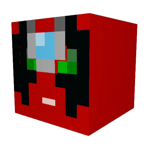 CubeyXOF Minecraft avatar head, 3D render