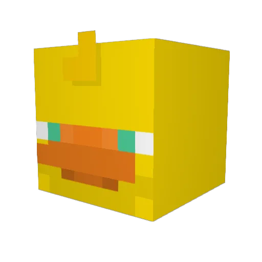 CubicDuck Minecraft avatar head, 3D render