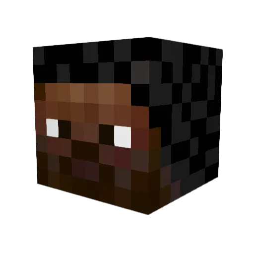 CubicHairs Minecraft avatar head, 3D render