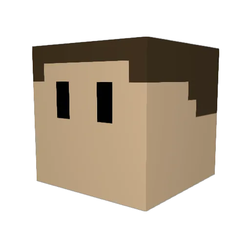 CubicRoot Minecraft avatar head, 3D render