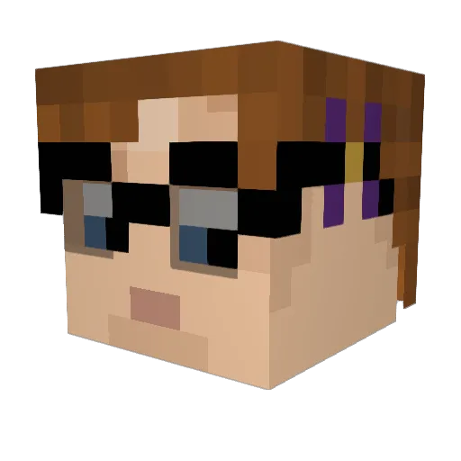 CubicalCubed Minecraft avatar head, 3D render